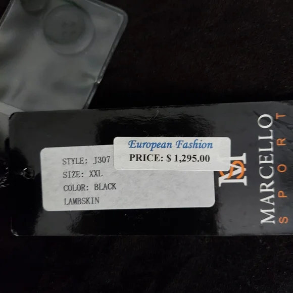 Marcello Sport Mens Black Lambskin Long Sleeve Full Zip Jacket Size XXL - Picture 7 of 14